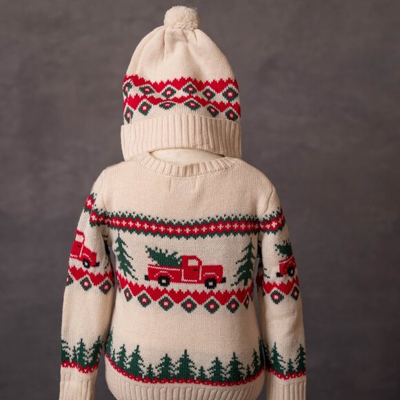 Boys Christmas Set with Truck Sweater - Picture 2 of 3